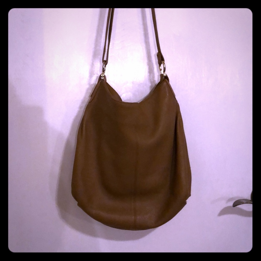 Tan Genuine Leather shoulder bag.